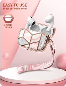 Supcase - Apple AirPods 3 hoesje - Cosmo Case - Marmer Roze — thumbnail 3