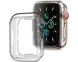 Hoes Geschikt voor Apple Watch Series 8 45 mm Siliconen Case - Hoesje Geschikt voor Apple Watch Series 8 45 mm Hoesje Cover Case - Transparant