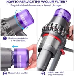 Filters geschikt voor Dyson V11 V15 Torque Drive Animal Complete Extra Detect Submarine - Vervangingsfilter - 4 Pack - 970013-02 - HEPA - H12 - Wasbaar - Herbruikbaar — thumbnail 3