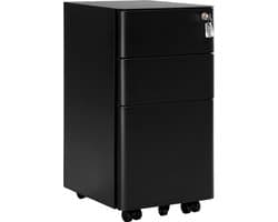 RM Store® - Archiefkast - Afsluitbare Opslag - Containerdocument - Hoge Veiligheid - Op Wielen - Zwart - 45 x 30 x 60 cm.