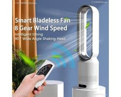 Torenventilator - Torenventilator Inclusief Afstandsbediening - Luchtzuiveraar - Luchtkoeler - Bladloos - 8 Snelheden - Bladloze - Ultra stil - Oranje — afbeelding 1