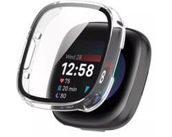 Strap-it Hard case hoesje met ingebouwde screen protector - geschikt voor de Fitbit Versa 4 en Fitbit Sense 2 (transparant)