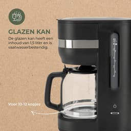 Bourgini Elements Koffiezetapparaat – 1,5L (10-12 Kopjes) - Warmhoudplaat - Automatische Uitschakeling - Vaatwasserbestendig - GRS gecertificeerd gerecyclede materialen — thumbnail 3