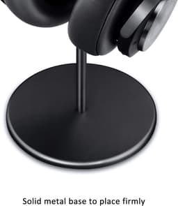 Hoofdtelefoonstandaard - walnoot hout en aluminium - zwart - stevige basis — thumbnail 5