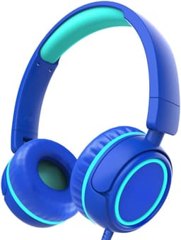 StayPowered Koptelefoon - Veilig & Comfortabel voor Kinderen - 85dB Geluidslimiet - Zacht Memory-Schuim - Ergonomisch Ontwerp - Opvouwbaar & Duurzaam - Verstrengelvrij Kabel - Universele Compatibiliteit - Darkblue - Levering Sneller dan Aangegeven! — thumbnail 1