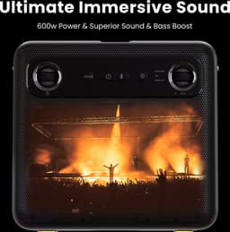Ikarao Karaoke set voor Volwassenen - Break X2 - 2 Draadloze Microfoons - 600W - Gratis Karaoke App 6 maanden - HD scherm - Zwart — thumbnail 5