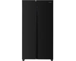 Heinner HSBS-HM442NFGBKE++ Amerikaanse Side-by-Side Koelkast – 442 L – No Frost – Deur-open Alarm – Super Koelen & Super Vriezen – Zwart – 5 Jaar Garantie
