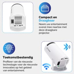 Cahaya 2026 vernieuwd model + Gratis HDMI kabel- Pro versie - Mini Beamer - mini projector - draagbare beamer - projector / beamer - Geïntegreerd Android 12.0 systeem - Screen mirroring smartphone - Home cinema — thumbnail 4