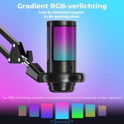 Truskore Microfoon met arm - USB - gaming - RGB Condensatormicrofoon - met Mute-Knop, Popfilter, Microfoonarm - Luxe microfoon — thumbnail 5