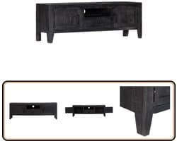 vidaXL Tv-meubel - 118x30x40 cm - Mangohout - Zwart Tv Meubel - Mangohout - Vintage - Televisie Kast - Salon Meubels