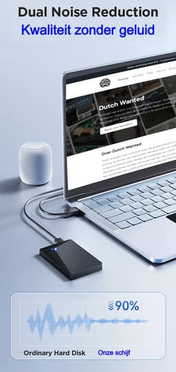 Dutch Wanted Space - Externe Harde Schijf - Harde schijf - Snelle writing speed - 1TB aan Solide State Opslag - Plug and play - Portable storage - Opslag extern pc of laptop - USB 3.2 - Harde schijf expansion — thumbnail 3