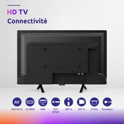 STRONG - HDTV 24” (60 cm) SRT24HE4023 - TV 12V Caravan, camper, boot - Geïntegreerde drievoudige tuner - 2 HDMI-poorten (1 ARC) + 1 USB-poort + Mini-AV + Antenne/Sat-aansluiting - Zwart — thumbnail 5