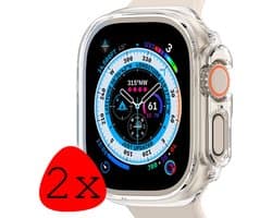 Hoes Geschikt voor Apple Watch Ultra 2 Hoesje Siliconen Case - Hoesje Geschikt voor Apple Watch Ultra 2 (49 mm) Hoes - Transparant - 2 Stuks