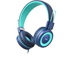 Kinderkoptelefoon met Draad – Koptelefoon Kind – HUFTERPROOF Hoofdtelefoon met Kabel en Microfoon voor School en Tablet – Geluidsdempend – Volumebegrenzer