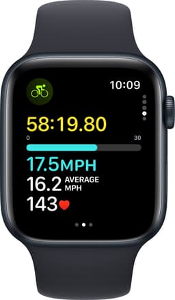 Apple Watch SE - 44mm - Midnight Aluminium Case with Midnight Sport Band - S/M — thumbnail 4