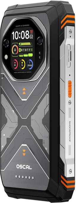 OSCAL TANK 1 Robuuste Smartphone 5G - 48GB RAM - 512GB ROM - 6,78 inch 2,4K FHD+ 120Hz - 20000mAh - 64MP + 50MP Camera, 20MP Nachtzicht - 170LM Dubbele LED-lamp - 100dB luidspreker - IP68/IP69K Outdoor Telefoon - Android 15 - NFC GPS - Oranje — thumbnail 10