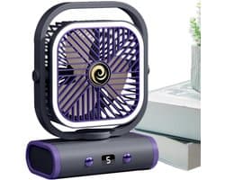 Tafelventilator - StilleStatiefventilator - Vloerventilator - Zomerkoeling- Draagbare Ventilator Sterke Koeling - Oplaadbaar & Verstelbare Hoek - voor Thuis, Slaapkamer, Studentenkamer, Kamperen - Wit - 1 Stuk — afbeelding 1