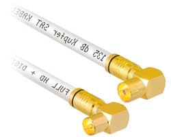 Antennekabel Coaxiaal - HDTV Kabel - Digitale Televisie Ontvangst - 5-voudig Afgeschermd - 2 Meter - Wit