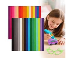 Filament PCL Vullingen Voor 3D Pen - 160 Stuks - 32 Kleuren - 2,5mm - Navullingen - Geschikt voor 3Doodler Start+ - voor Kinderen - Lage Temperatuur - Hervulling - Starterspakket - 3D Pennen Navulling - Tekenen en Knutselen - Veelkleurig