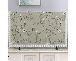 Tv decoratie hoes - Scherm bescherming - Thuis interieur - Elegant kantpatroon - Tot 65 inch - Groen