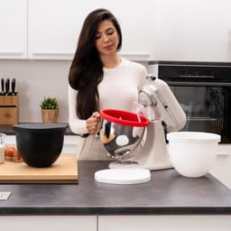 Mengkom met deksel - Keukenbak - Bakken en bewaren - Lekvrij siliconen deksel - 4.8 liter - Zwart — thumbnail 5