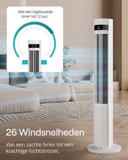 Duux Elevate Smart – Stille Torenventilator met Ionisator – 26 Snelheden & Slaapmodus - Wit — thumbnail 3