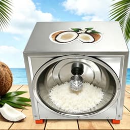 Elektrische Kokosrasp - Commerciële Rasp - Snel Kokos Verwerken - Ovaal Rasp Opzetstuk - 50 Kg Per Uur - Zilver — thumbnail 1