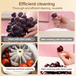 Fruitreiniger Groenteschaal - Draaidroger Salade - Groenten Fruit Wassen - Handmatig Elektrisch - 33 cm Diameter - Wit — thumbnail 2