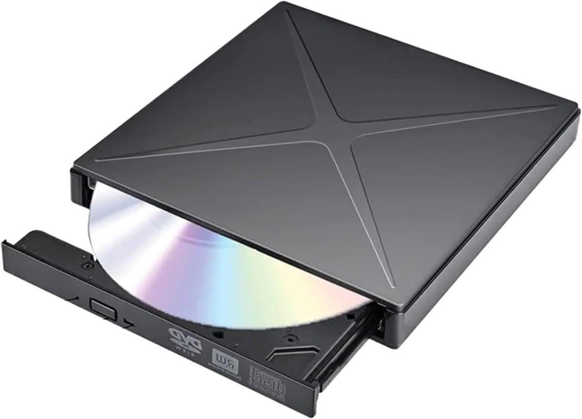 Externe DVD Speler - Optische Drive - Bestanden Archiveren - Met SD TF Kaartlezer - USB 3.0 - Zwart — afbeelding 1