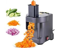 Elektrische Keukenmachine - Groentehakker Slicer - Snel Maaltijden Maken - Verschillende Snijvormen - 37 cm Hoog - Zilver