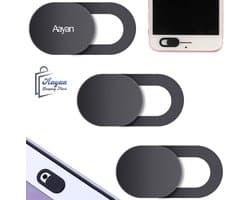 3x Webcam Cover Schuifje – Privacy Camera Cover voor Laptop, Telefoon & Tablet – Zwart – privacy camera cover – camera bescherming laptop – anti spy camera cover – laptop camera bescherming – 33228