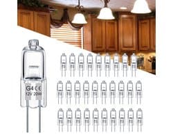 G4 Halogeen Lichtbron - 20 Watt - 12V - Warm Wit - Dimbaar - 30 Stuks