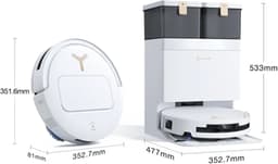 ECOVACS DEEBOT T50 PRO OMNI Gen3 Robotstofzuiger met Dweilfunctie - 25.000Pa - 8.1 cm Ultradun - ZeroTangle 3.0 - TruEdge 2.0 Randreiniging - AIVI 3D 3.0 Obstakelvermijding - 75°C Heetwater-Wit — thumbnail 5