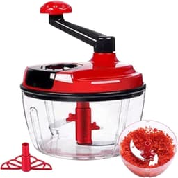 Handmatige Keukenmachine - Vleesmolen Hakmolen - Maaltijden Bereiden - Inklapbare Handgreep - 20.1 x 20.7 x 20.1 cm - Rood — thumbnail 1