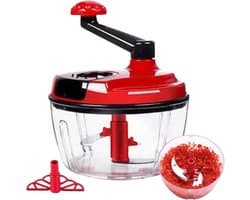 Handmatige Keukenmachine - Vleesmolen Hakmolen - Maaltijden Bereiden - Inklapbare Handgreep - 20.1 x 20.7 x 20.1 cm - Rood