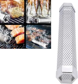 Rookbuis Roestvrijstaal - BBQ Smoker - Houtskool Grillen - Maximale Rookverspreiding - 31 cm - Zilverkleurig — thumbnail 4