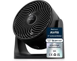 Bureauventilator stil – tafelventilator met 3 snelheden, 90° kantelbaar, 28W