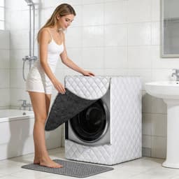 Wasmachinehoes - Drogerhoes Beschermhoes - Apparaten Beschermen - Waterdicht Zon Winddicht - S M L 4-12 kg - Wit — thumbnail 5