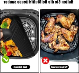 Siliconen vorm heteluchtfriteuse voor AF180EU 6,2 l, 5 stuks siliconen vorm voor AF140EU 4,7 l met siliconen ovenwanten, verdikt, herbruikbaar, BPA-vrij — thumbnail 3