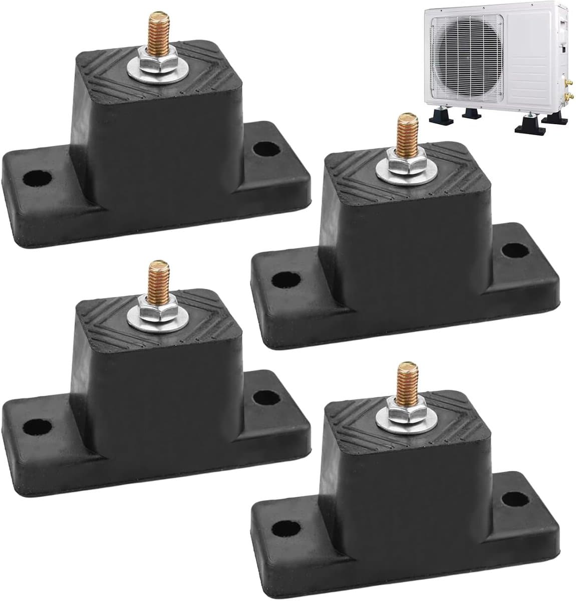 Trillingsdempers voor Airconditioning - 4 Stuks Rubber, Antislip, Ruisonderdrukking — afbeelding 1