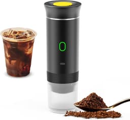 Draagbare Koffiemachine - Mini Koffiezetapparaat Voor Reizen - Werkt Met Capsules En Gemalen Koffie - Koude Brew En Verwarmingsfunctie - 150ml Capaciteit Oplaadbaar - Inclusief Koffiekopje - Ideaal Voor Camping Kantoor En Onderweg — thumbnail 1