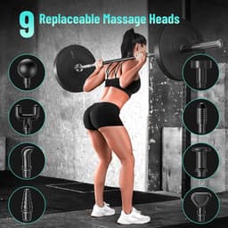 Spiermassagepistool - Massageapparaat Handmatig - Spierherstel Bevorderen - 99 Snelheden 9 Koppen - 800 g - Zwart — thumbnail 3