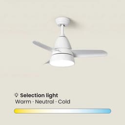 Fantiluxe - Viklund - Plafondventilator met verlichting - Wit - Ø91cm - Afstandsbediening - Met lamp - Plafond ventilator - Slaapkamer — thumbnail 2