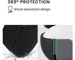 kwmobile cover voor oordopjes case - geschikt voor JBL Endurance Race 2 - Trendy beschermhoes draadloze oordopjes in zwart