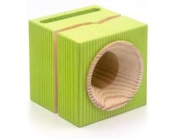 Houten Geluidsversterker - Passieve Speaker Telefoonstandaard - Muziek Luisteren - Handgemaakt Uniek Design - 10 x 10 x 10 cm