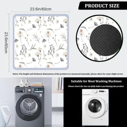 Wasmachine Droger Mat - Apparaat Beschermer - Apparaten Beschermen - Antislip Onderkant - 60 x 60 cm - Blauw — thumbnail 2
