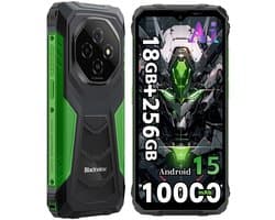 Blackview FORT 1 Robuuste Smartphone - 18 GB RAM - 256 GB ROM - 6,56 inch HD+ IPS - 10000 mAh - Dual SIM 4G - IP68 & IP69K Robuuste telefoon - Android 15 - GPS NFC - Groen