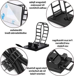 Verstelbare Kabelhouders, 50 Stuks, Zwart Nylon, Lock, Kabelclips voor Organisatie en Beheer van Kabels — thumbnail 3