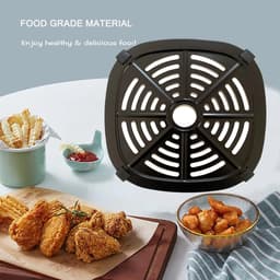 Airfryer Grillpan - Crisper Plate - Gezond Koken - Antikleefcoating - 17.5cm - Zwart — thumbnail 4