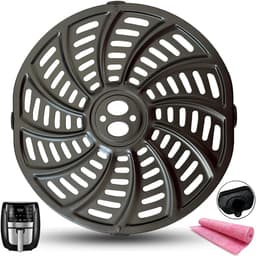 Airfryer Grillplaat - Crisper Tray - Gezond Koken - Roestvrij Staal - 17.78 x 17.78 cm - Zwart — thumbnail 1